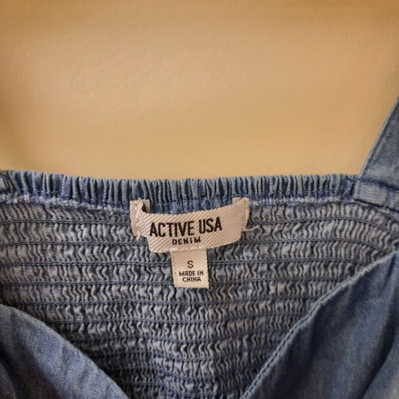 Denim Peplum Top - S - Picture 2 of 3